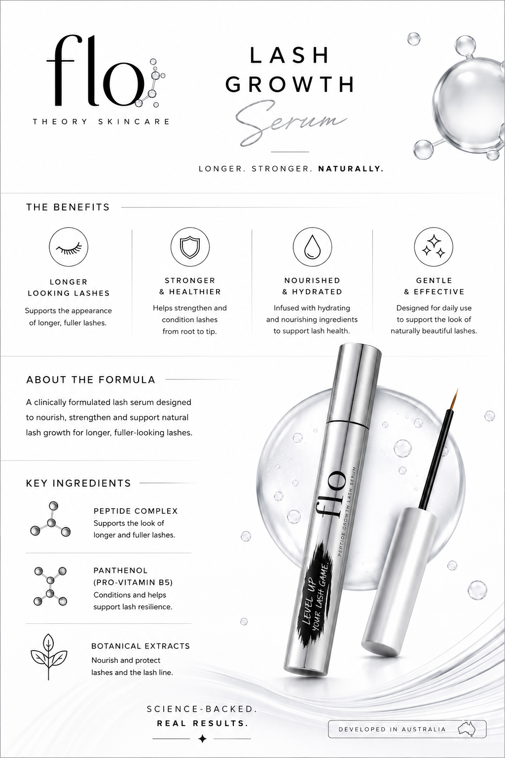 Flo Theory serum for longer-looking and healthier lashes